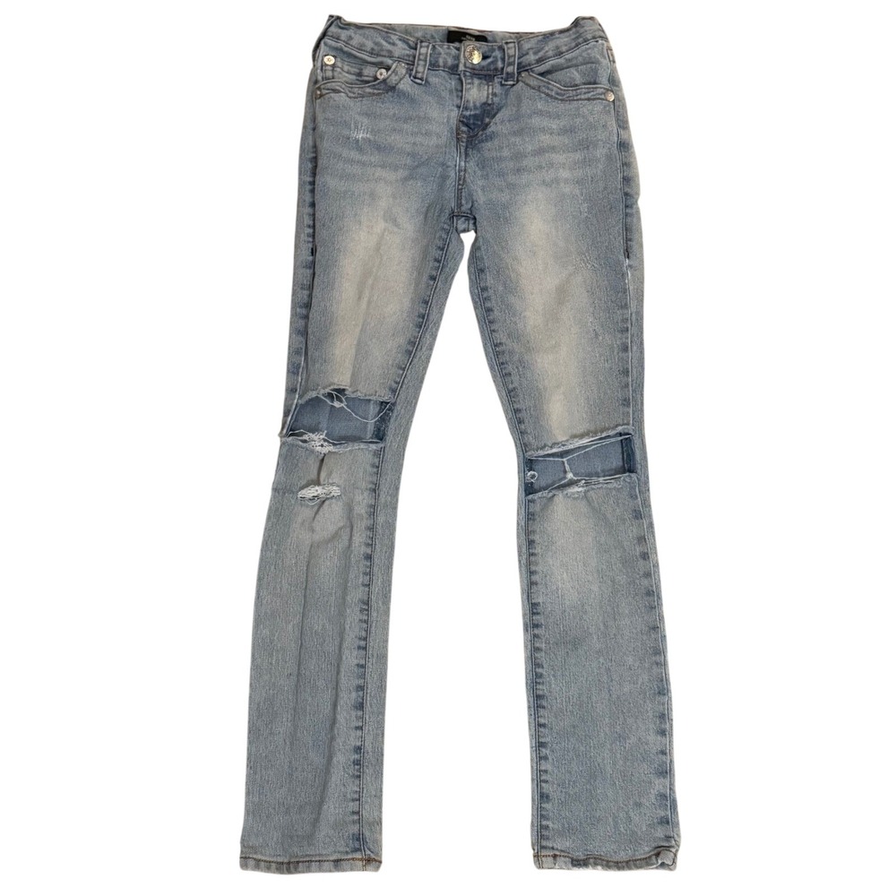 True Religion Youth Geno Relaxed Slim‎ Distressed Light Wash Jeans Size 12
